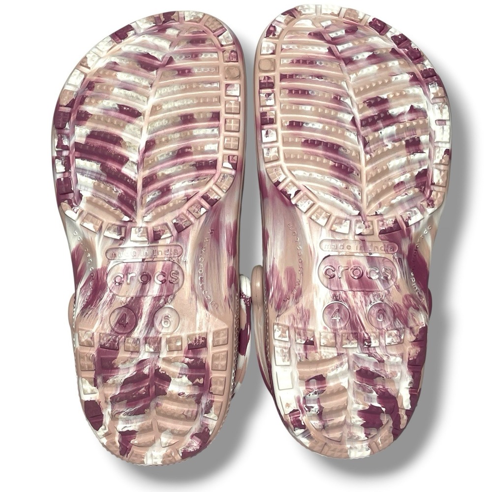 NEW Crocs Classic Pink Marbled Tie-Dye Clog Quartz/Multi Men's 4, Women's 6 - Picture 10 of 10